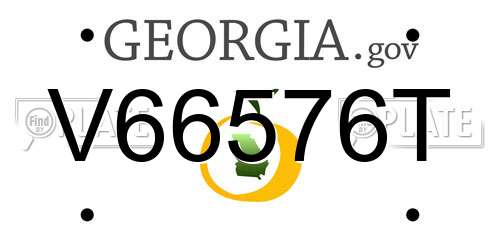 V66576T Georgia License Plate
