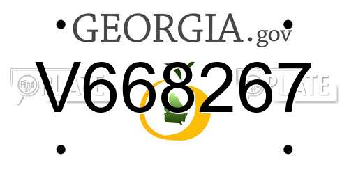 V668267 Georgia License Plate