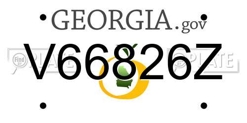 V66826Z Georgia License Plate