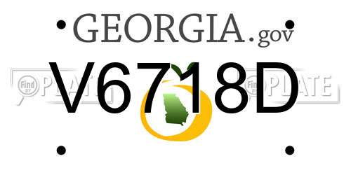 V6718D Georgia License Plate