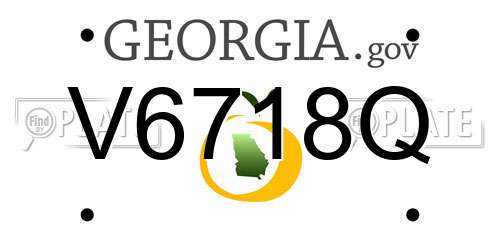 V6718Q Georgia License Plate