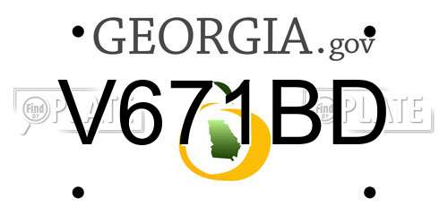 V671BD Georgia License Plate