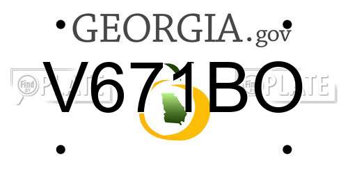V671BO Georgia License Plate