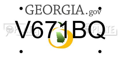 V671BQ Georgia License Plate