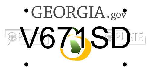 V671SD Georgia License Plate