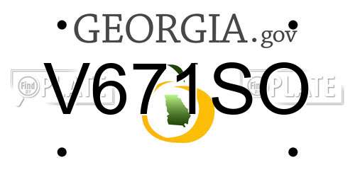 V671SO Georgia License Plate