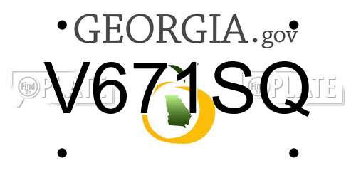 V671SQ Georgia License Plate