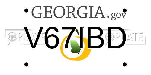 V67IBD Georgia License Plate