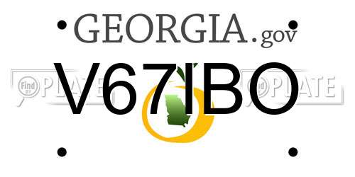 V67IBO Georgia License Plate