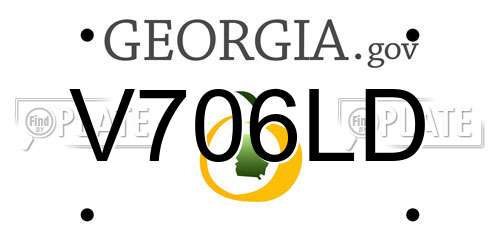 V706LD Georgia License Plate