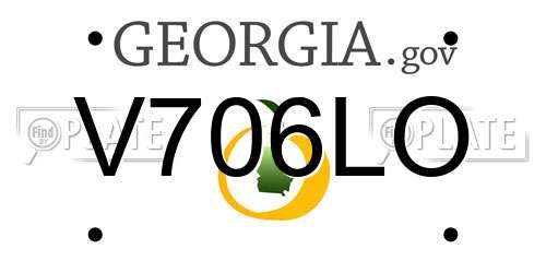 V706LO Georgia License Plate