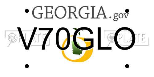 V70GLO Georgia License Plate