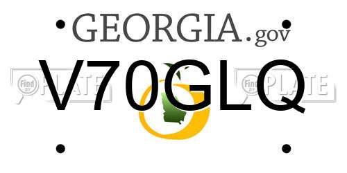 V70GLQ Georgia License Plate