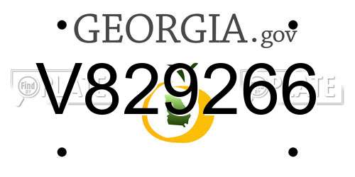 V829266 Georgia License Plate