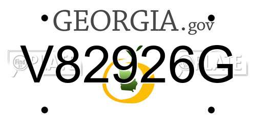 V82926G Georgia License Plate