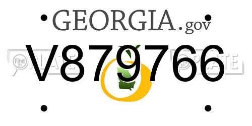 V879766 Georgia License Plate