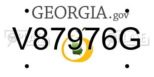 V87976G Georgia License Plate