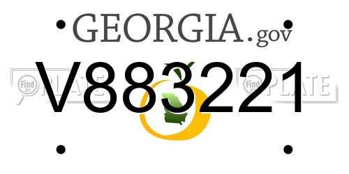 V883221 Georgia License Plate
