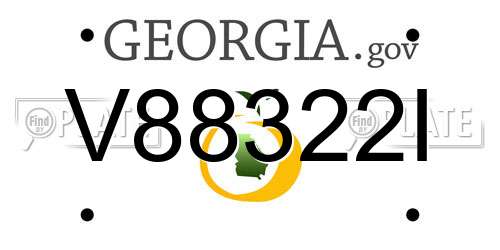 V88322I Georgia License Plate