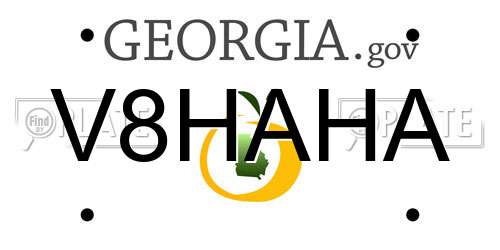 V8HAHA Georgia License Plate