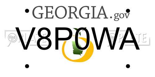 V8P0WA Georgia License Plate