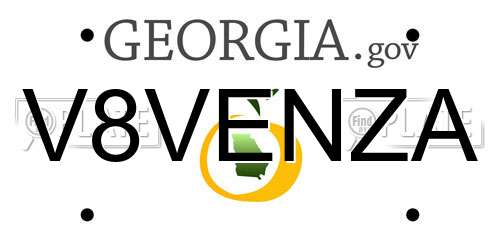 V8VENZA Georgia License Plate
