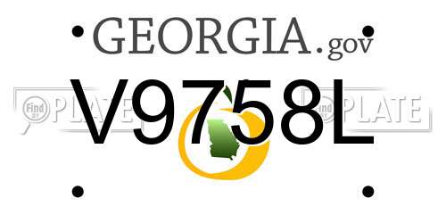 V9758L Georgia License Plate