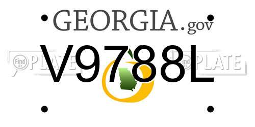 V9788L Georgia License Plate