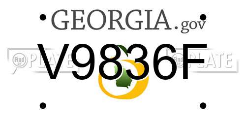 V9836F Georgia License Plate