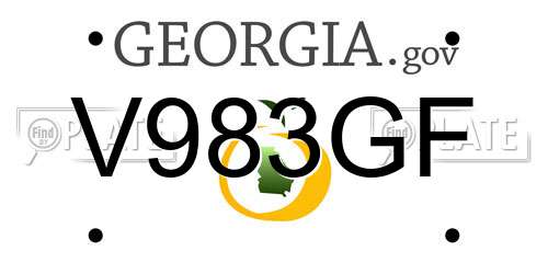 V983GF Georgia License Plate