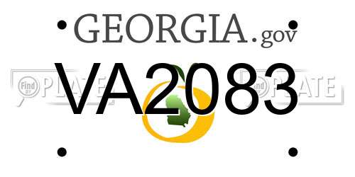 VA2083 Georgia License Plate