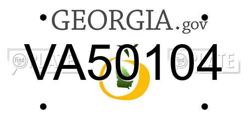 VA50104 Georgia License Plate