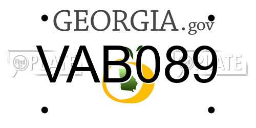 VAB089 Georgia License Plate