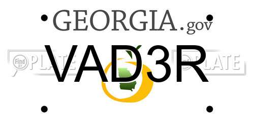 VAD3R Georgia License Plate