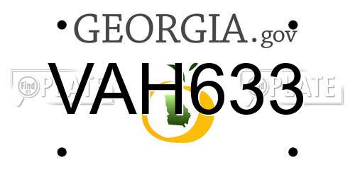 VAH633 Georgia License Plate
