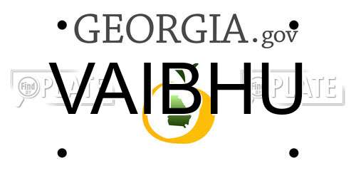VAIBHU Georgia License Plate