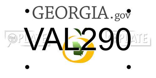 VAL290 Georgia License Plate
