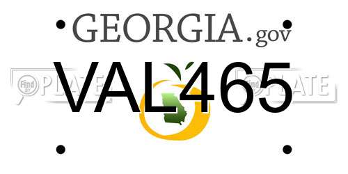 VAL465 Georgia License Plate