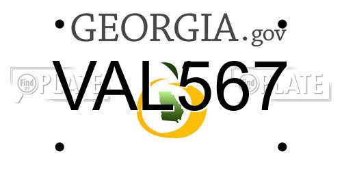 VAL567 Georgia License Plate