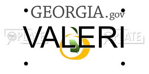 VALERI Georgia License Plate