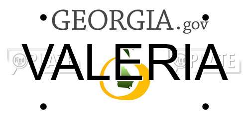 VALERIA Georgia License Plate