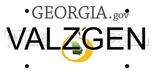 VALZGEN Georgia License Plate