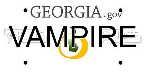 VAMPIRE Georgia License Plate