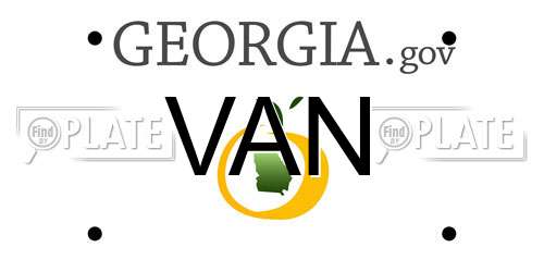 VAN Georgia License Plate