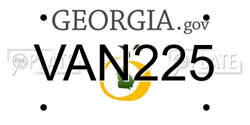 VAN225 Georgia License Plate