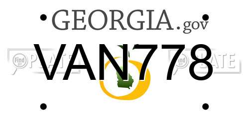 VAN778 Georgia License Plate
