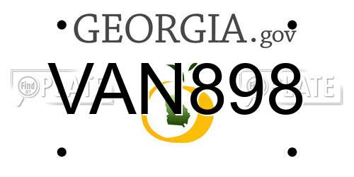 VAN898 Georgia License Plate
