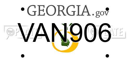 VAN906 Georgia License Plate