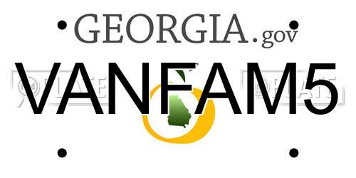 VANFAM5 Georgia License Plate