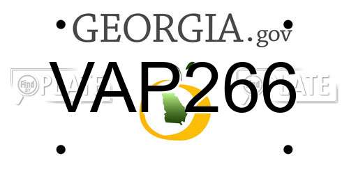 VAP266 Georgia License Plate